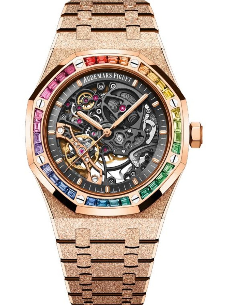 Orologi Audemars Piguet Doppio Bilanciere Royal Oak In Oro Satinato Traforato Oro Rosa 18 Carati