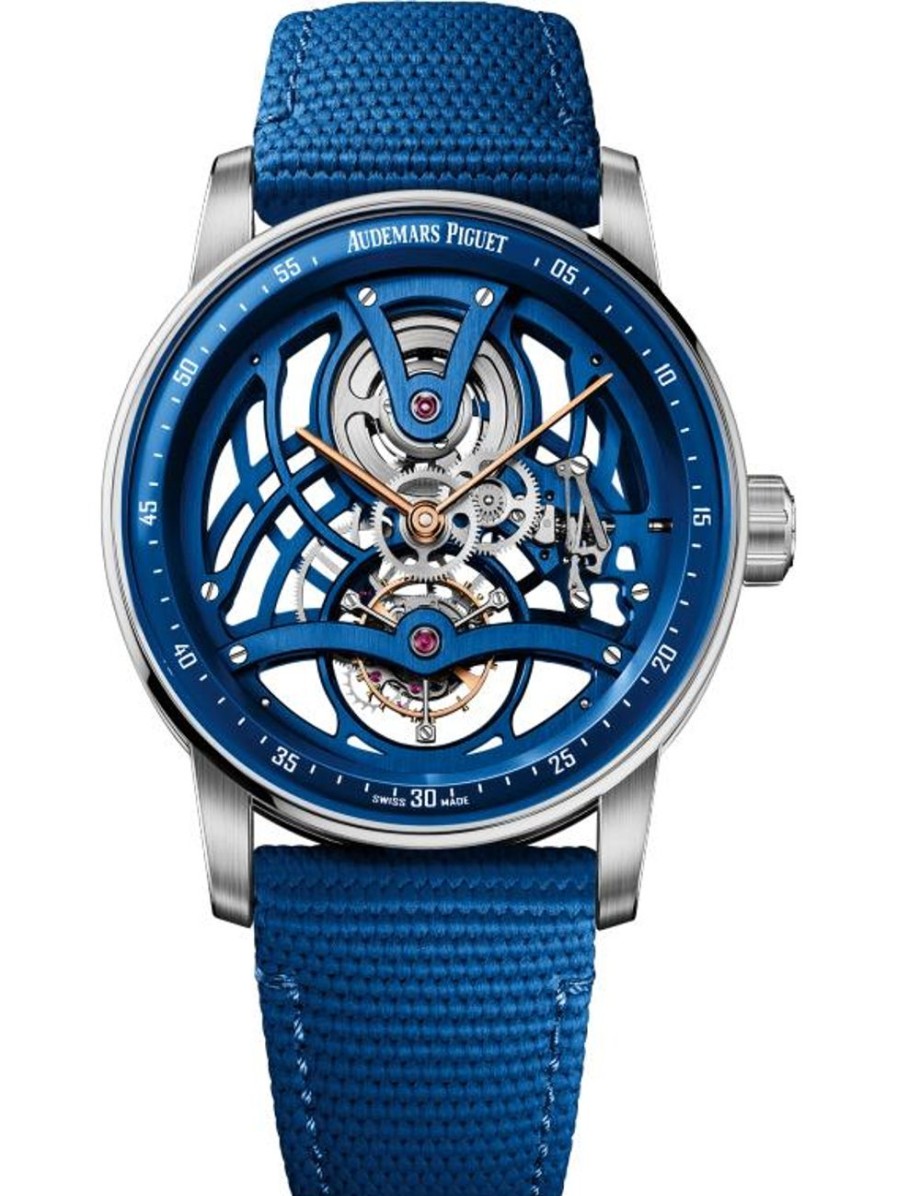 Orologi Audemars Piguet Codice 11.59 By Audemars Piguet Tourbillon Traforato Ceramica Blu