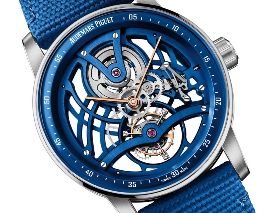 Orologi Audemars Piguet Codice 11.59 By Audemars Piguet Tourbillon Traforato Ceramica Blu