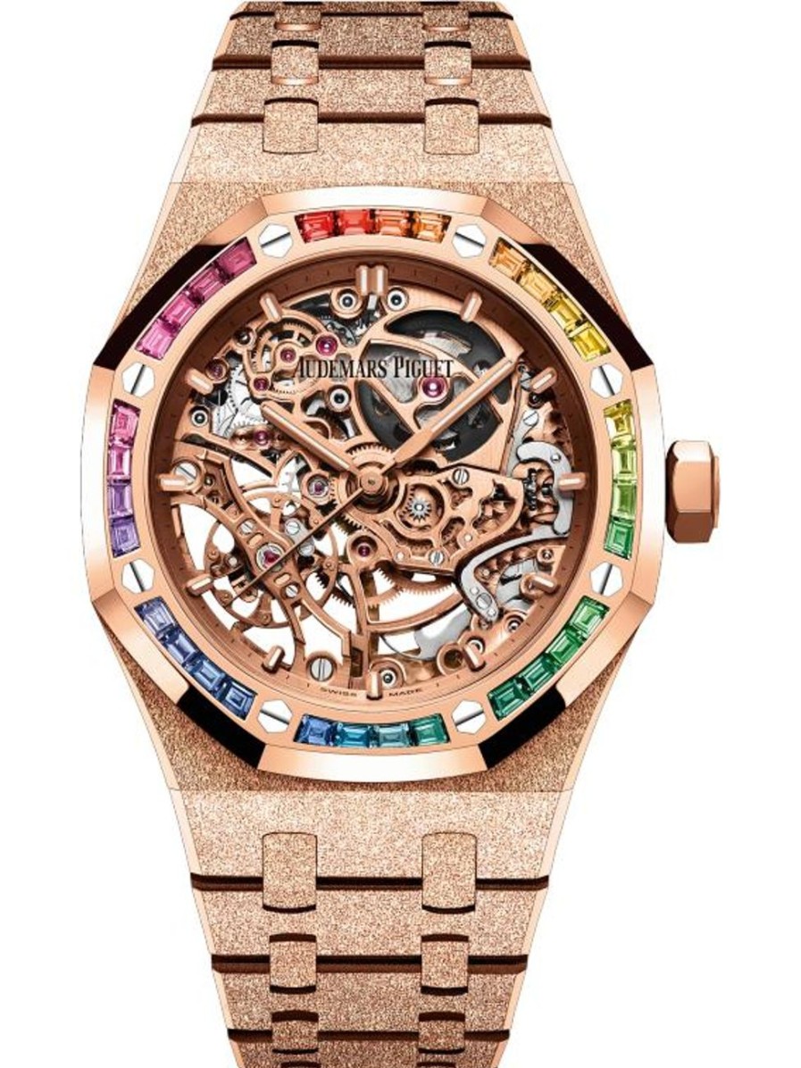 Orologi Audemars Piguet Doppio Bilanciere Royal Oak In Oro Satinato Traforato Oro Rosa 18 Carati