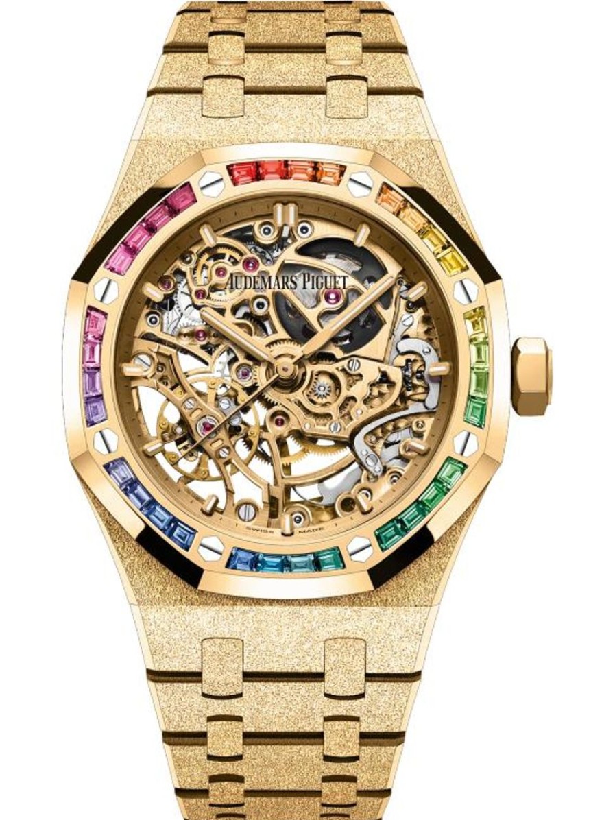 Orologi Audemars Piguet Doppio Bilanciere Royal Oak In Oro Satinato Traforato Oro Giallo 18 Carati