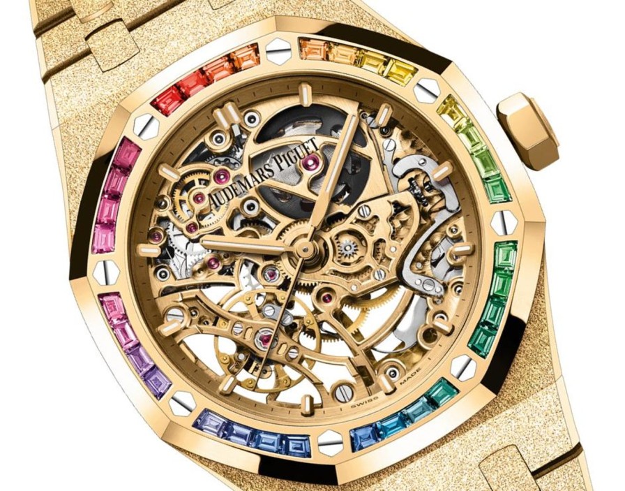 Orologi Audemars Piguet Doppio Bilanciere Royal Oak In Oro Satinato Traforato Oro Giallo 18 Carati