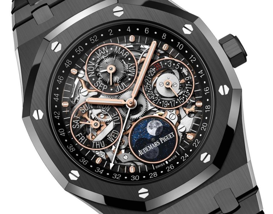 Orologi Audemars Piguet Calendario Perpetuo Royal Oak Traforato Ceramica Nera